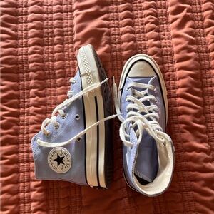 Converse High-Tops in Cream and Blue